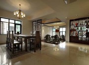 傳統(tǒng)原木色中式風格100平米二居室餐廳吊頂裝修效果圖