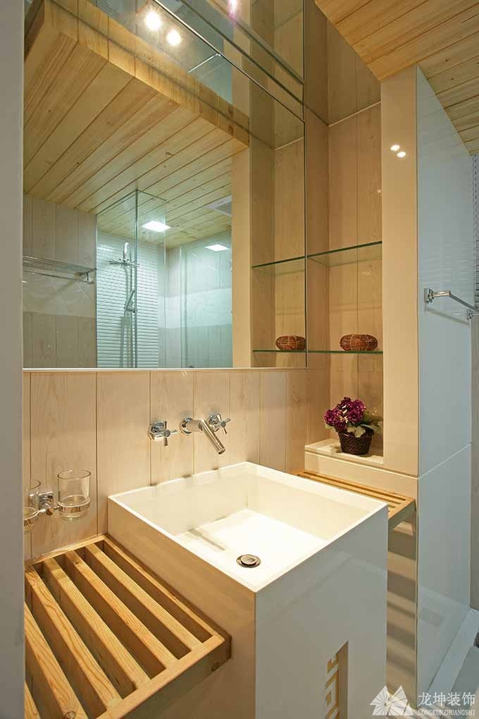 中式寬敞唯美100平米二居室衛生間浴室柜裝修效果圖