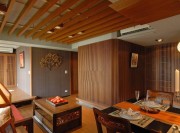 中式禪文化80平米二居室客廳吊頂裝修效果圖