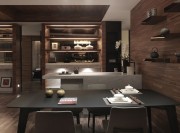 簡(jiǎn)潔清新中式風(fēng)格120平米三居室餐廳背景墻裝修效果圖