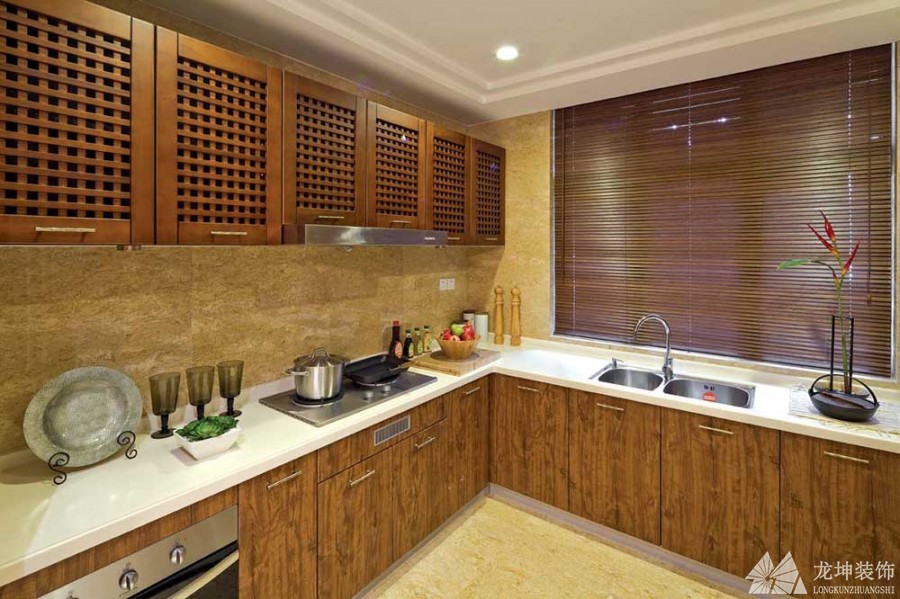 典雅休閑中式風格120平米三居室廚房櫥柜裝修效果圖