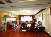 古典大氣中式風格120平米三居室客廳吊頂裝修效果圖