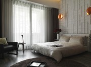 簡(jiǎn)潔清新中式風(fēng)格120平米三居室臥室窗簾裝修效果圖
