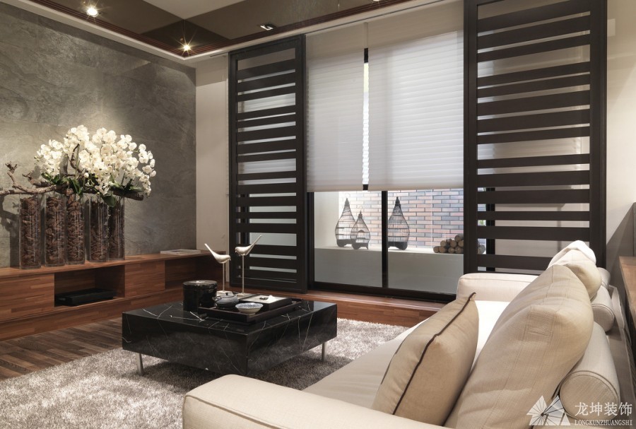 簡(jiǎn)潔清新中式風(fēng)格120平米三居室客廳裝修效果圖