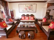 古典大氣中式風格120平米三居室客廳背景墻裝修效果圖