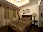 古典精致中式風格130平米四居室臥室背景墻裝修效果圖