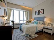 深淺結合中式風格120平米三居室兒童房背景墻裝修效果圖