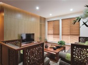 雅美自然東南亞風格100平米三居室書房背景墻裝修效果圖