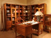 清雅復古中式風格100平米三居室書房背景墻裝修效果圖