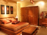 清雅復古中式風格100平米三居室臥室衣柜裝修效果圖