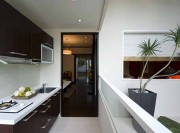 中式簡(jiǎn)約清新120平米三居室廚房櫥柜裝修效果圖