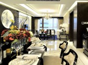 現代溫馨新古典風格140平米四居室餐廳吊頂裝修效果圖