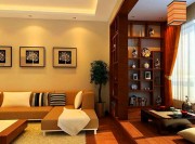 經典華美中式風格200平米別墅客廳背景墻裝修效果圖