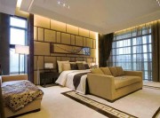 文雅藝術中式風格300平米別墅臥室背景墻裝修效果圖