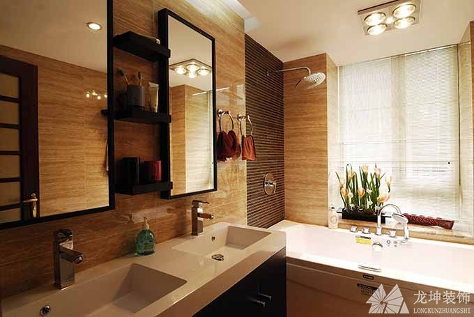 中式唯美雅致280平米別墅衛生間浴室柜裝修效果圖