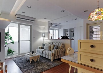 雅致鄉村田園風格70平米一居室裝修效果圖