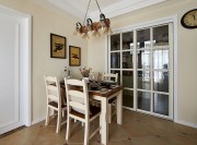 歐式清新田園風格100平米二居室餐廳吊頂裝修效果圖