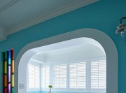 現代水色田園風格90平米二居室書房背景墻裝修效果圖