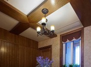 溫馨舒適田園風格80平米二居室餐廳吊頂裝修效果圖