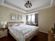 歐式清新田園風格100平米二居室臥室背景墻裝修效果圖