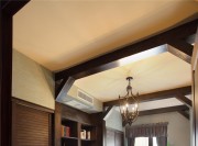 清新雅致田園風格90平米二居室書房吊頂裝修效果圖