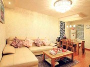 溫情雅致田園風(fēng)格100平米二居室客廳背景墻裝修效果圖