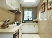 淡雅色調田園風格95平米二居室廚房櫥柜裝修效果圖