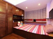 碎花裝飾田園風格85平米二居室兒童房背景墻裝修效果圖