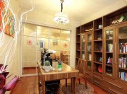 溫情雅致田園風(fēng)格100平米二居室書房吊頂裝修效果圖