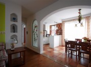 溫馨淡雅田園風格80平米二居室餐廳吊頂裝修效果圖