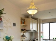 舒適浪漫田園風格90平米二居室餐廳吊頂裝修效果圖