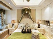 淡雅色調田園風格95平米二居室臥室背景墻裝修效果圖