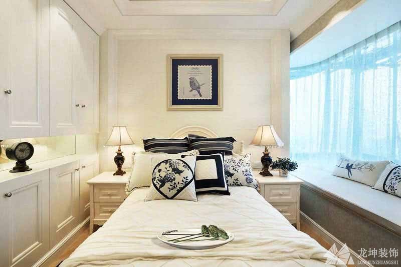 淡雅色調田園風格95平米二居室兒童房背景墻裝修效果圖