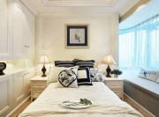 淡雅色調田園風格95平米二居室兒童房背景墻裝修效果圖