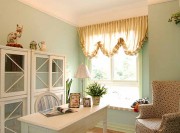 精美田園風(fēng)格80平米二居室書(shū)房背景墻裝修效果圖