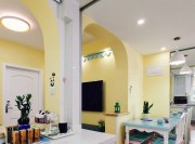 溫馨舒適田園風格90平米二居室餐廳吊頂裝修效果圖