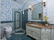 溫馨愜意美式田園風(fēng)格100平米二居室衛(wèi)生間浴室柜裝修效果圖