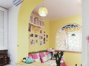 溫馨舒適田園風格90平米二居室客廳背景墻裝修效果圖