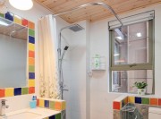 自然美式田園風格90平米二居室衛生間浴室柜裝修效果圖