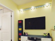 溫馨舒適田園風格90平米二居室客廳電視背景墻裝修效果圖