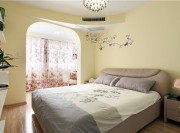 溫馨雅致田園風格100平米三居室臥室背景墻裝修效果圖