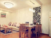 簡(jiǎn)約清新田園風(fēng)格100平米三居室餐廳背景墻裝修效果圖