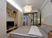 現(xiàn)代唯美簡(jiǎn)約風(fēng)格90平米二居室臥室吊頂裝修效果圖