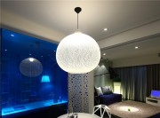 藍色魅力簡約風(fēng)格90平米二居室餐廳吊頂裝修效果圖