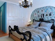 藍(lán)白清新地中海風(fēng)格100平米二居室臥室吊頂裝修效果圖