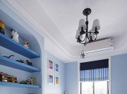 清爽自然地中海風格95平米二居室兒童房背景墻裝修效果圖