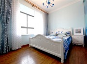 清新雅致地中海風格100平米二居室臥室背景墻裝修效果圖