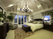 歐式雅致田園風格240平米別墅臥室背景墻裝修效果圖