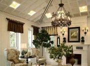 歐式雅致田園風格240平米別墅客廳吊頂裝修效果圖