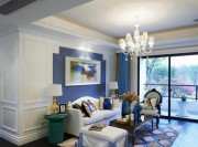樸實精致地中海風格130平米三居室客廳背景墻裝修效果圖